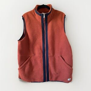 The North Face Carbondale Vest Mens XL Rust Red Brown Fleece Full Zip Hiking